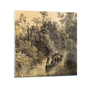 Glastavla - Bild på glas - Resa till källan - 50x50 cm