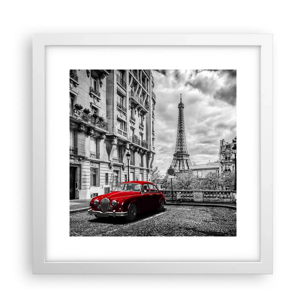 Affisch i vit ram - Rovdjuret i staden - 30x30 cm