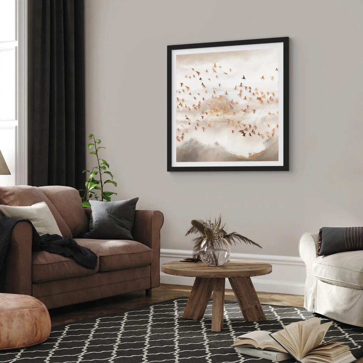 Affisch i svart ram - Det är dags... - 30x30 cm