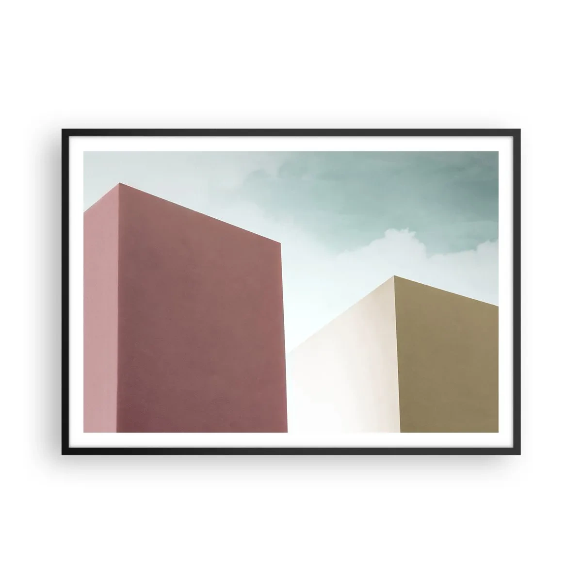 Affisch i svart ram - Geometri av en solig sommar - 100x70 cm