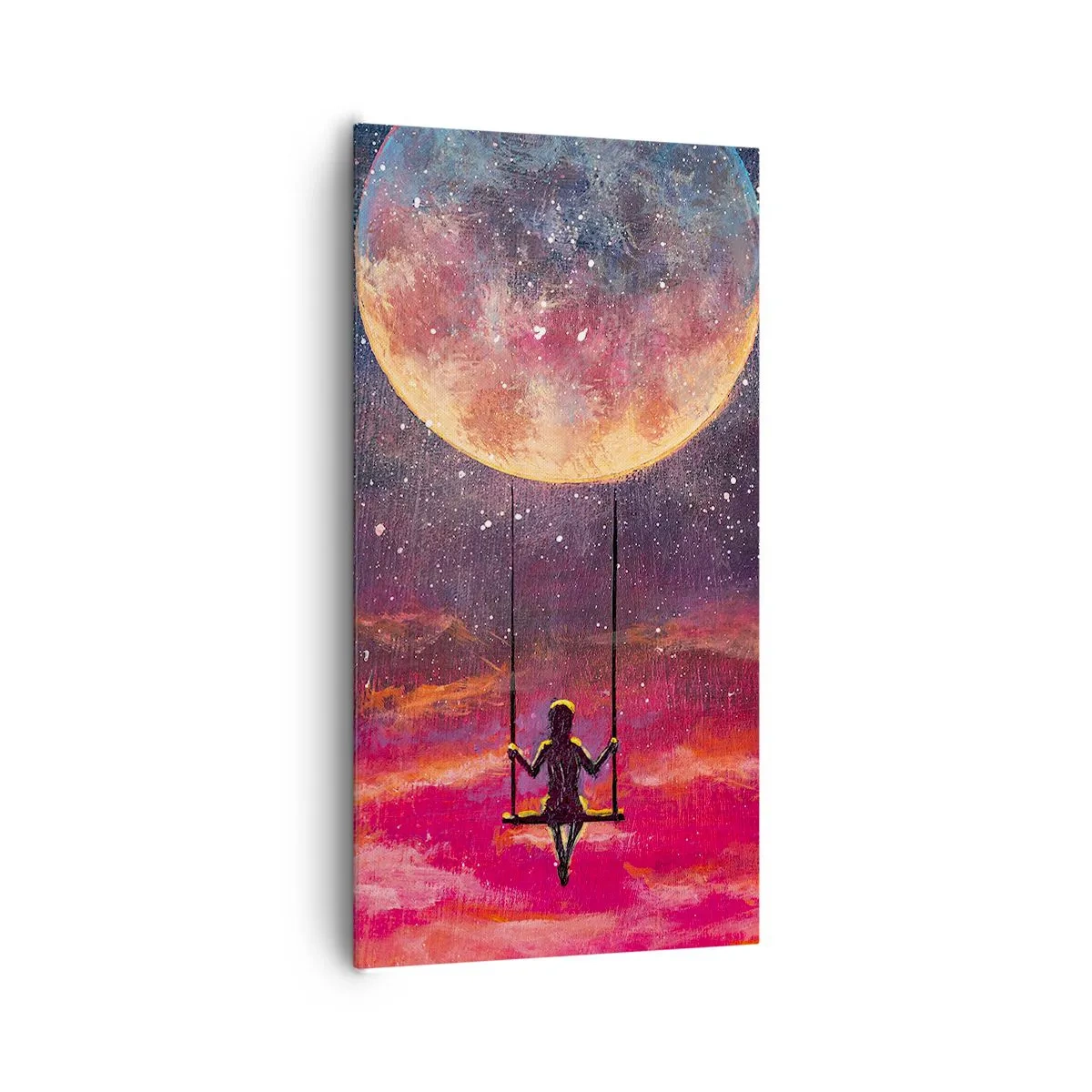 Canvastavla - Bild på duk - Sväva i molnen - 65x120 cm