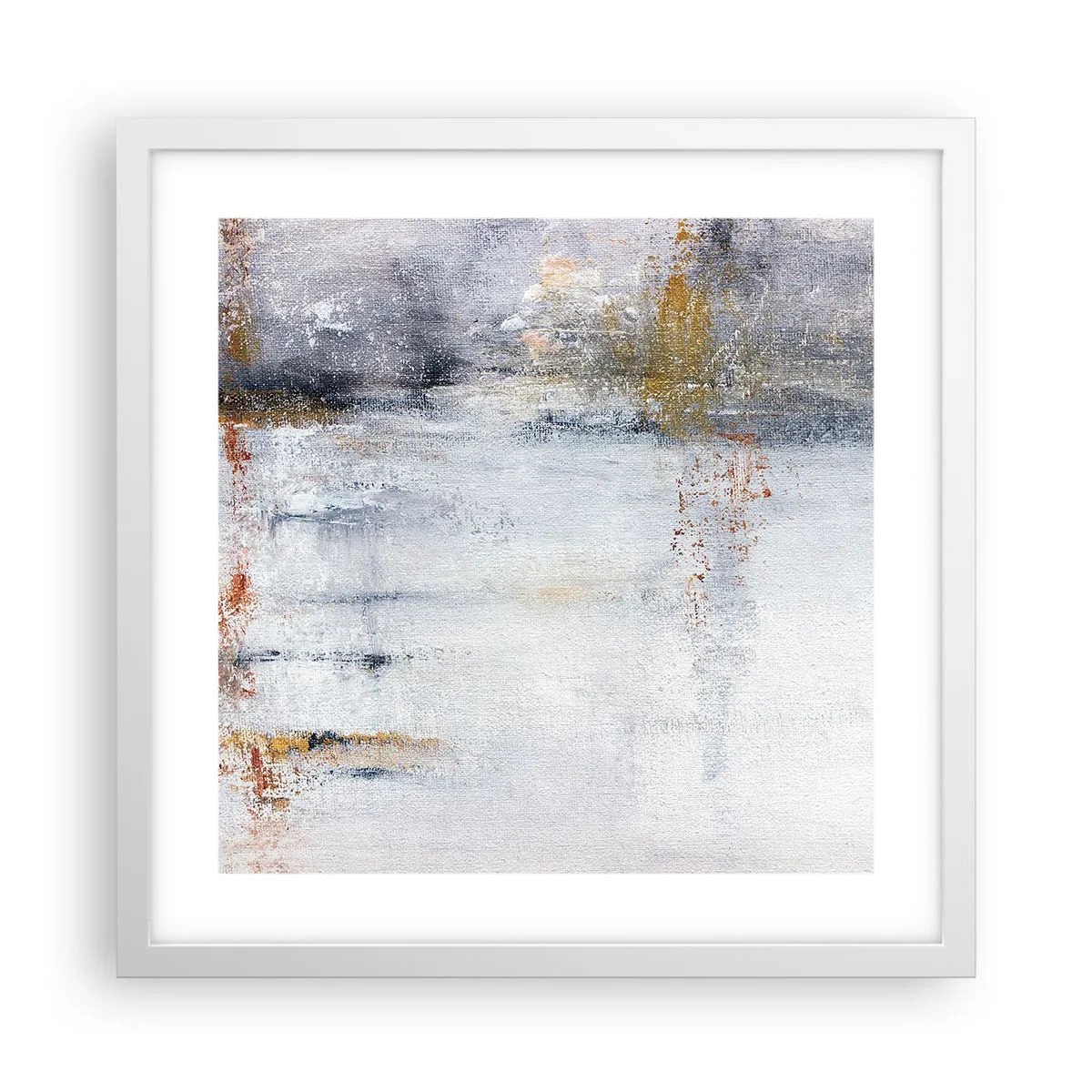 Affisch i vit ram - Bakom luftridån - 40x40 cm