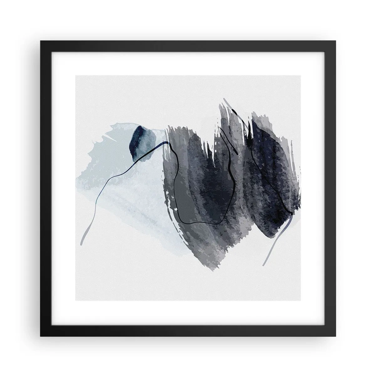 Affisch i svart ram - Intensitet och rörelse - 40x40 cm