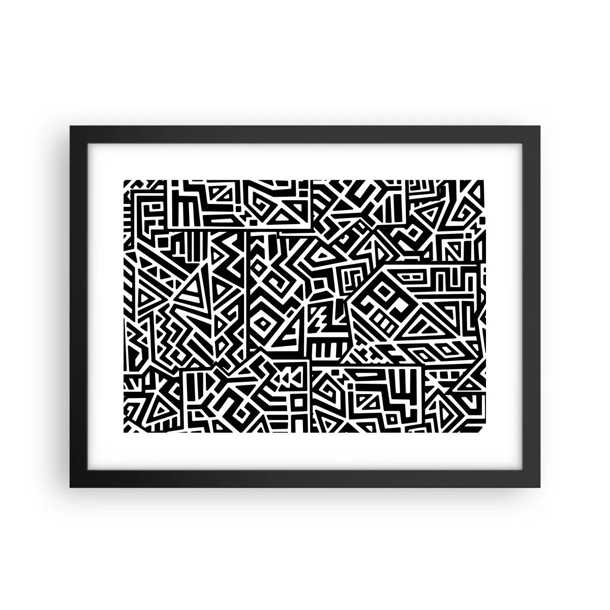 Affisch i svart ram - Prekolumbisk komposition - 40x30 cm