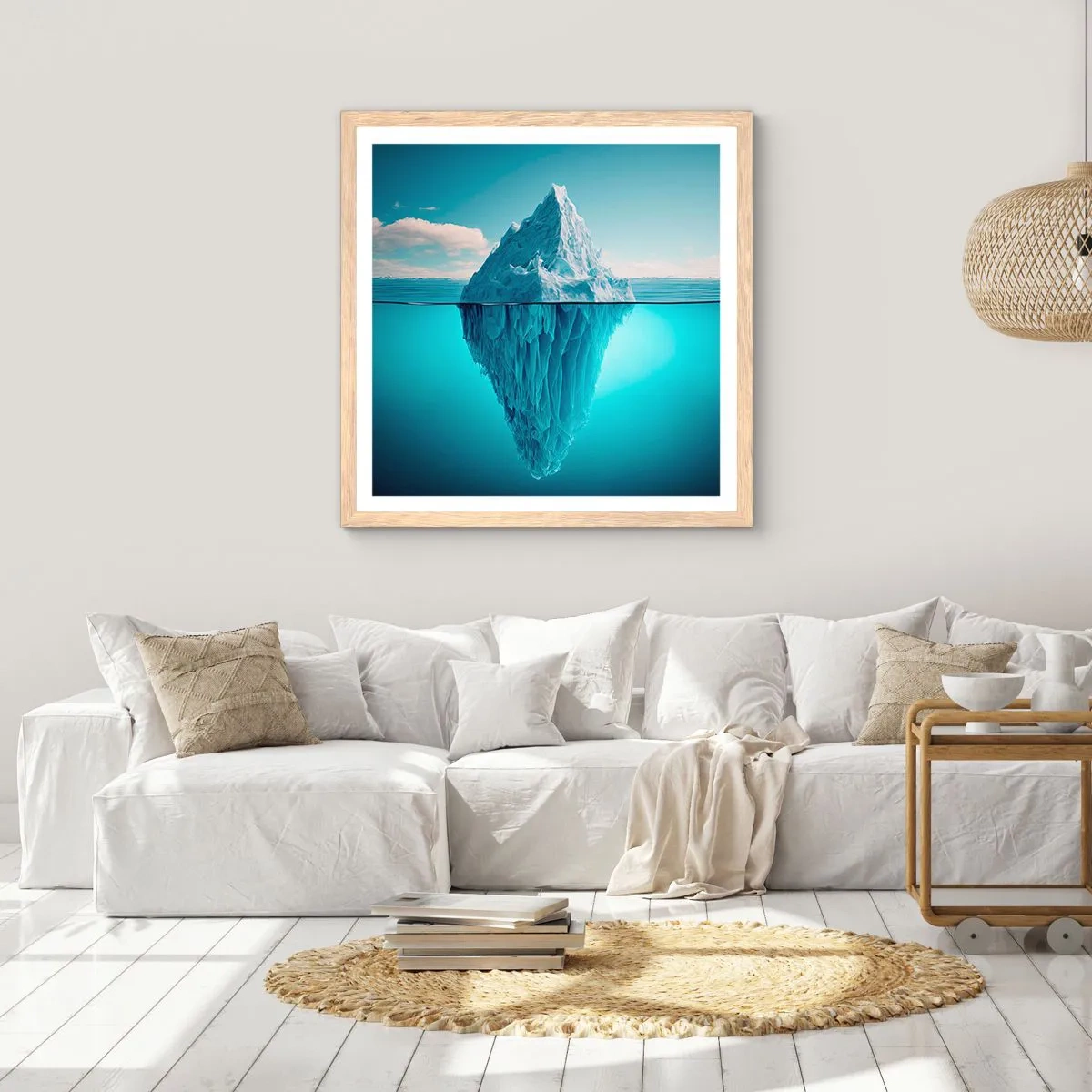 Affisch i ram av ljusek - Isdrottning - 40x40 cm