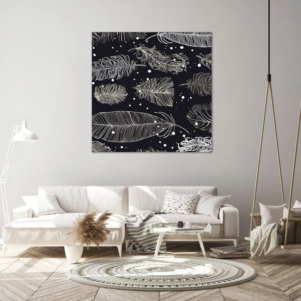 Canvastavla - Bild på duk - Fjäderspets - 60x60 cm