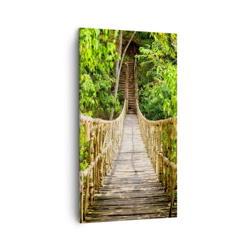 Canvastavla - Bild på duk - Upphängd i grönskan - 45x80 cm