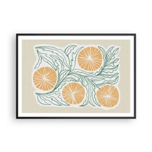 Affisch i svart ram - Etniskt med en touch av abstraktion - 100x70 cm