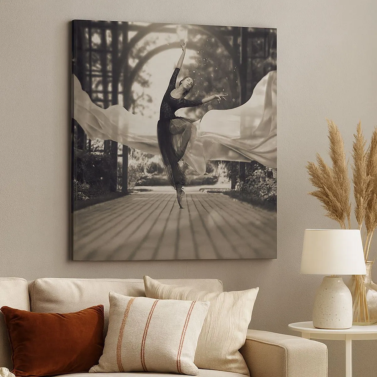 Canvastavla - Bild på duk - Trädgårdsandens dans - 30x30 cm