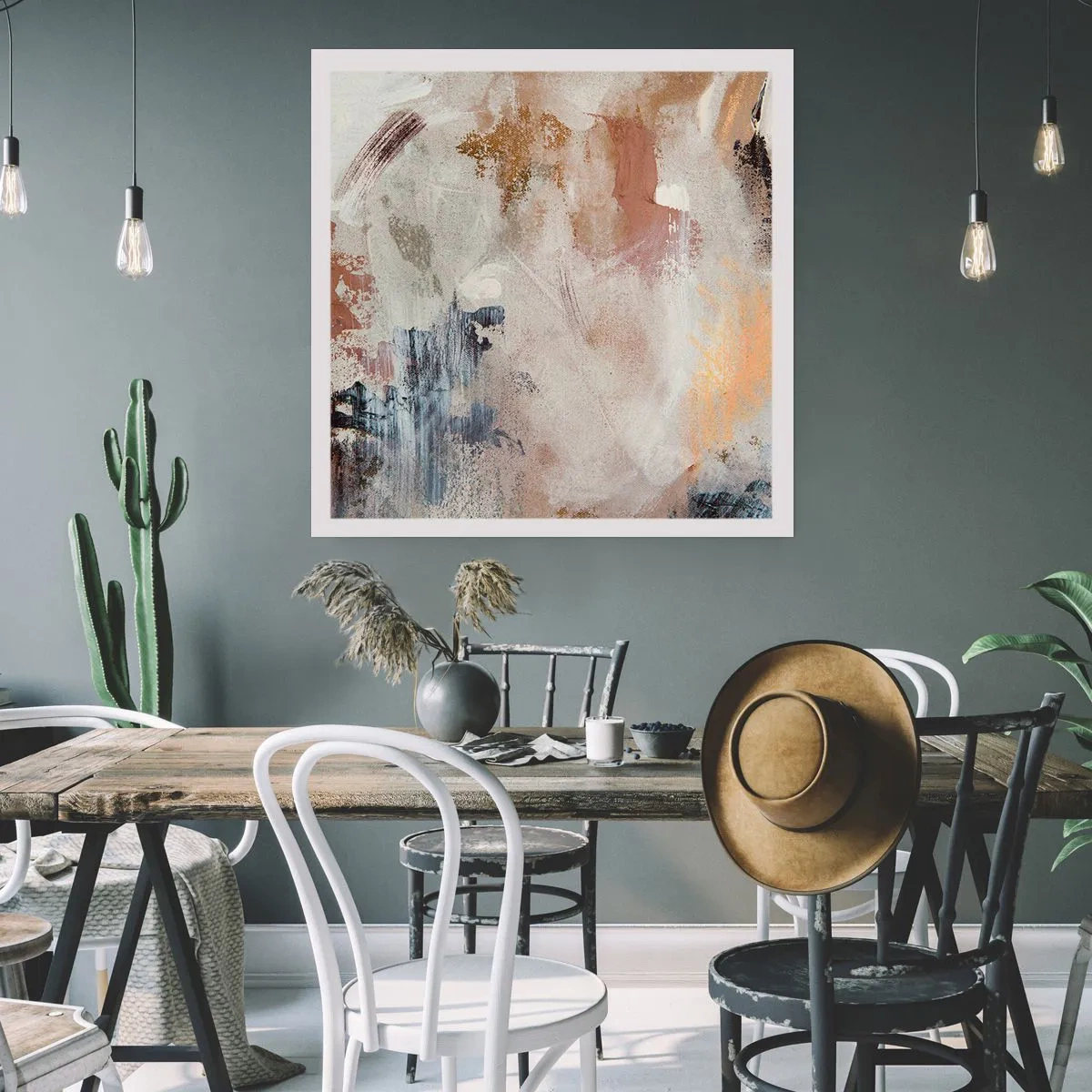 Affisch - Dimmig abstraktion - 60x60 cm