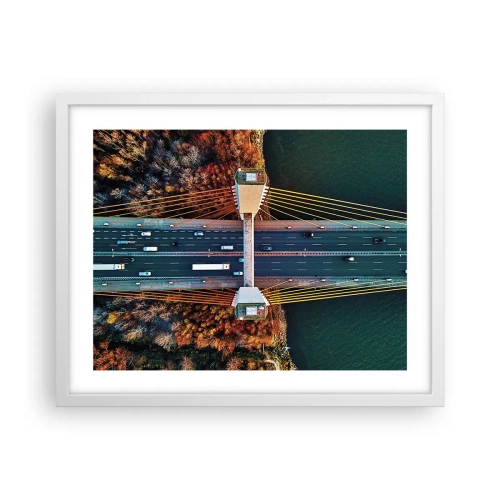 Affisch i vit ram - Bortom vatten, bortom skog - 50x40 cm