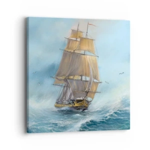 Canvastavla - Bild på duk - Vinkande genom vågorna - 40x40 cm