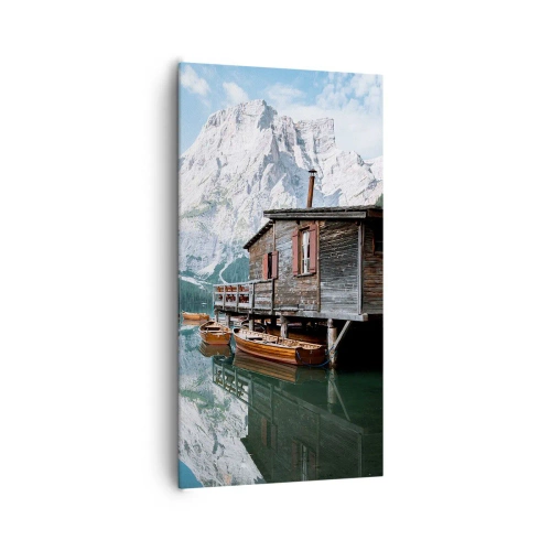 Canvastavla - Bild på duk - Kristallklar fjällmorgon - 65x120 cm