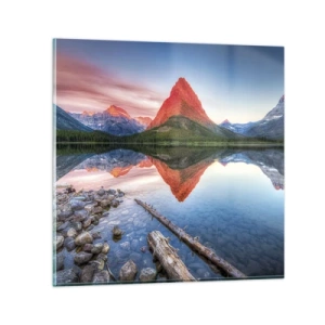 Glastavla - Bild på glas - Glöd och kyla - 30x30 cm