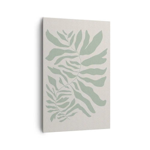 Canvastavla - Bild på duk - Smaragdgrön gren - 80x120 cm