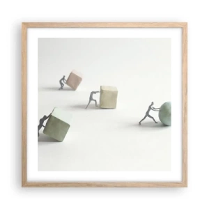 Affisch i ram av ljusek - Livet leker - 50x50 cm