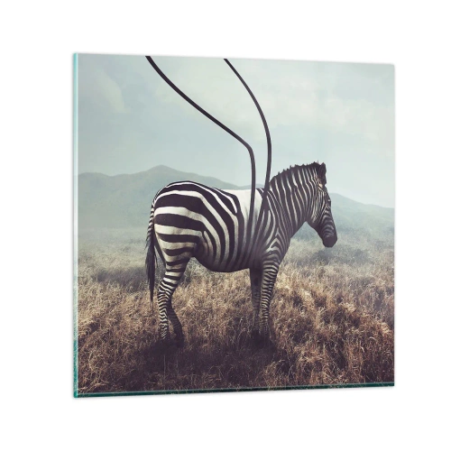 Glastavla - Bild på glas - Akta! Fel - 70x70 cm