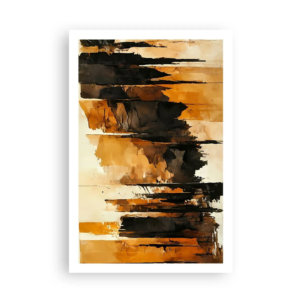 Affisch - Harmoni av svart och guld - 61x91 cm