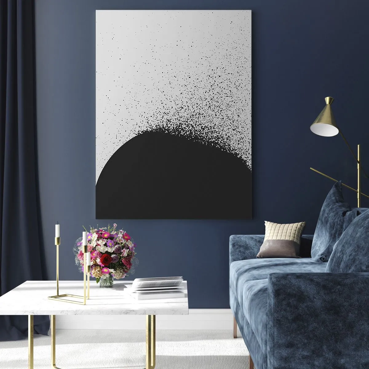 Glastavla - Bild på glas - Partiklarnas rörelse - 70x100 cm