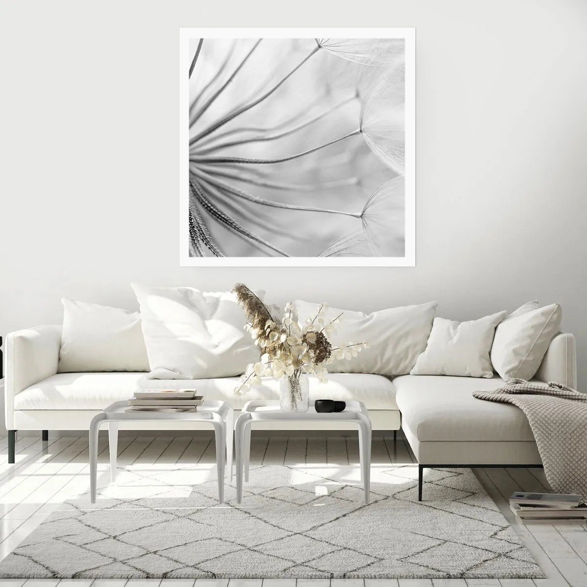 Affisch - Blåsande, flygande drakar - 60x60 cm