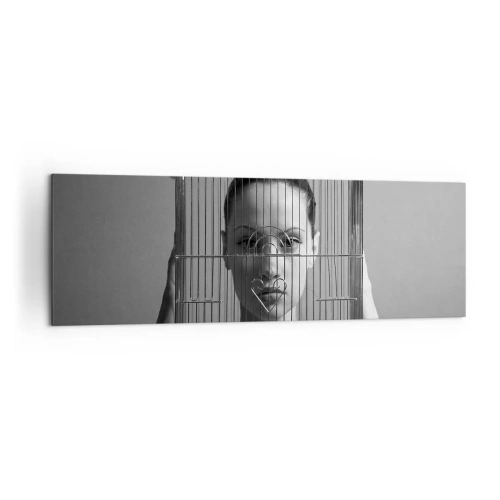 Canvastavla - Bild på duk - Något surrealistisk porträtt - 160x50 cm