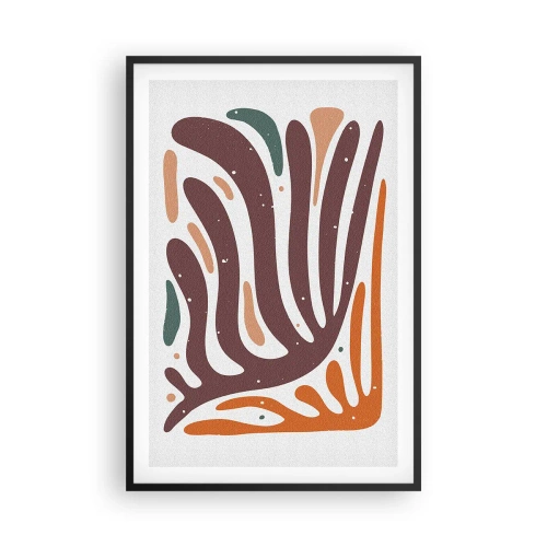 Affisch i svart ram - Strålande organisk komposition - 61x91 cm