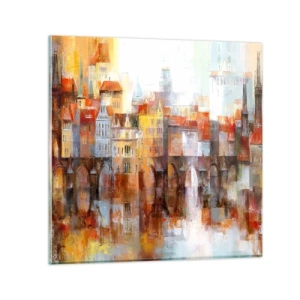 Glastavla - Bild på glas - Vackert under bron - 30x30 cm