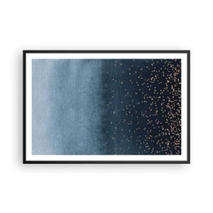 Affisch i svart ram - Komposition – blåa faser - 91x61 cm