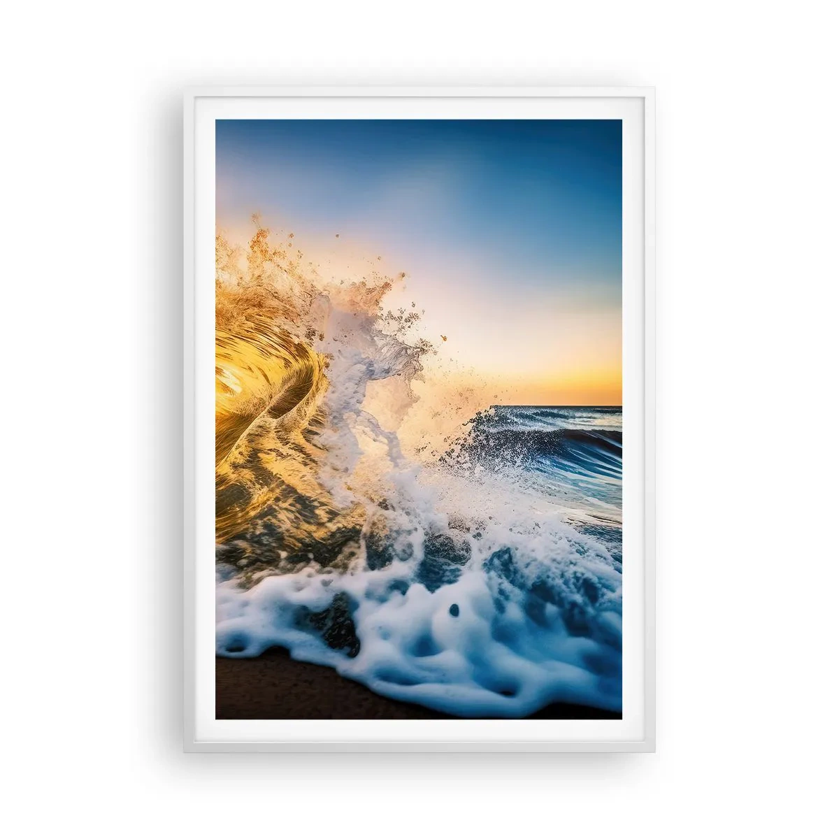 Affisch i vit ram - Lek i sanden - 70x100 cm