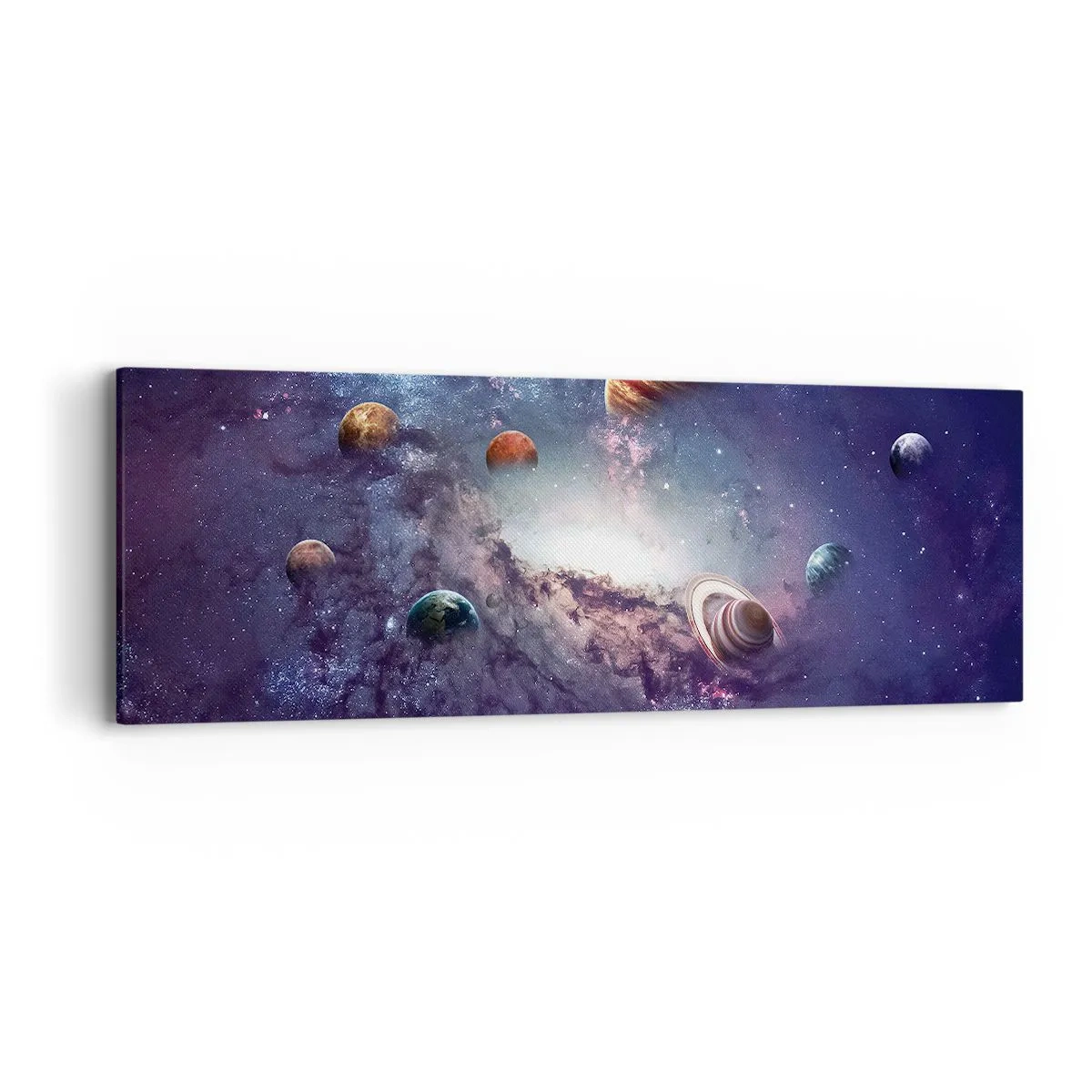 Canvastavla - Bild på duk - Sol- och danssystem - 90x30 cm