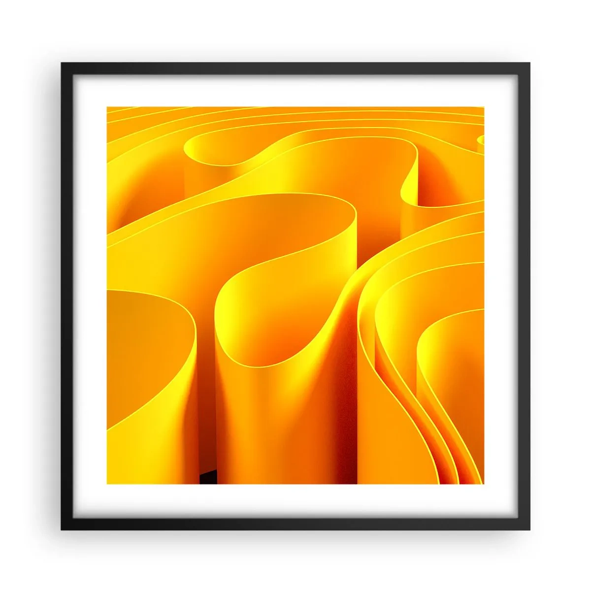 Affisch i svart ram - Som solens vågor - 50x50 cm