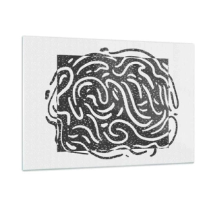 Glastavla - Bild på glas - Abstraktion: en dans av glädje - 120x80 cm