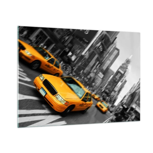 Glastavla - Bild på glas - New Yorks soldroppar - 100x70 cm