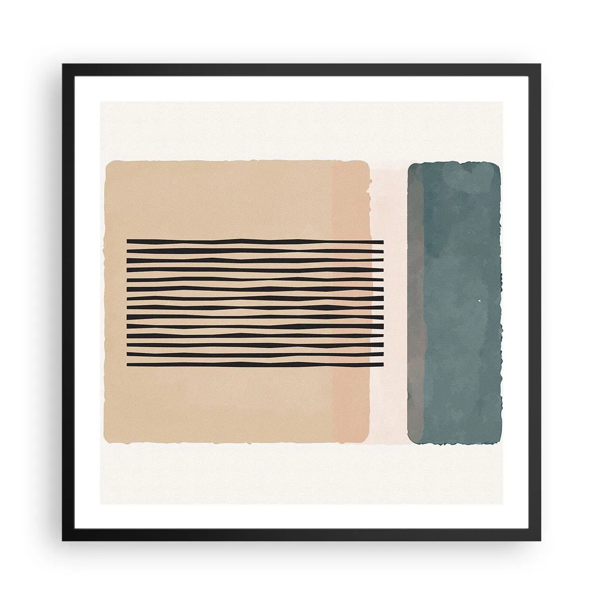 Affisch i svart ram - Allt väl - 60x60 cm