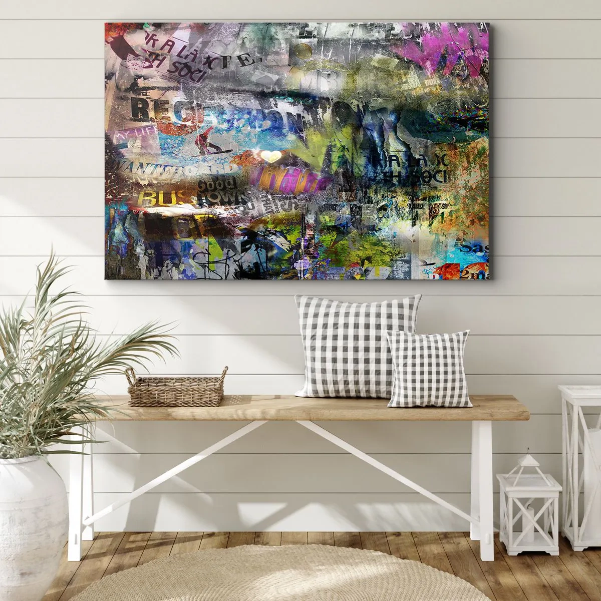 Canvastavla - Bild på duk - Collage med minnen - 120x80 cm