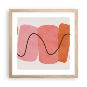 Affisch i ram av ljusek - Formernas mjuka rörelse - 40x40 cm