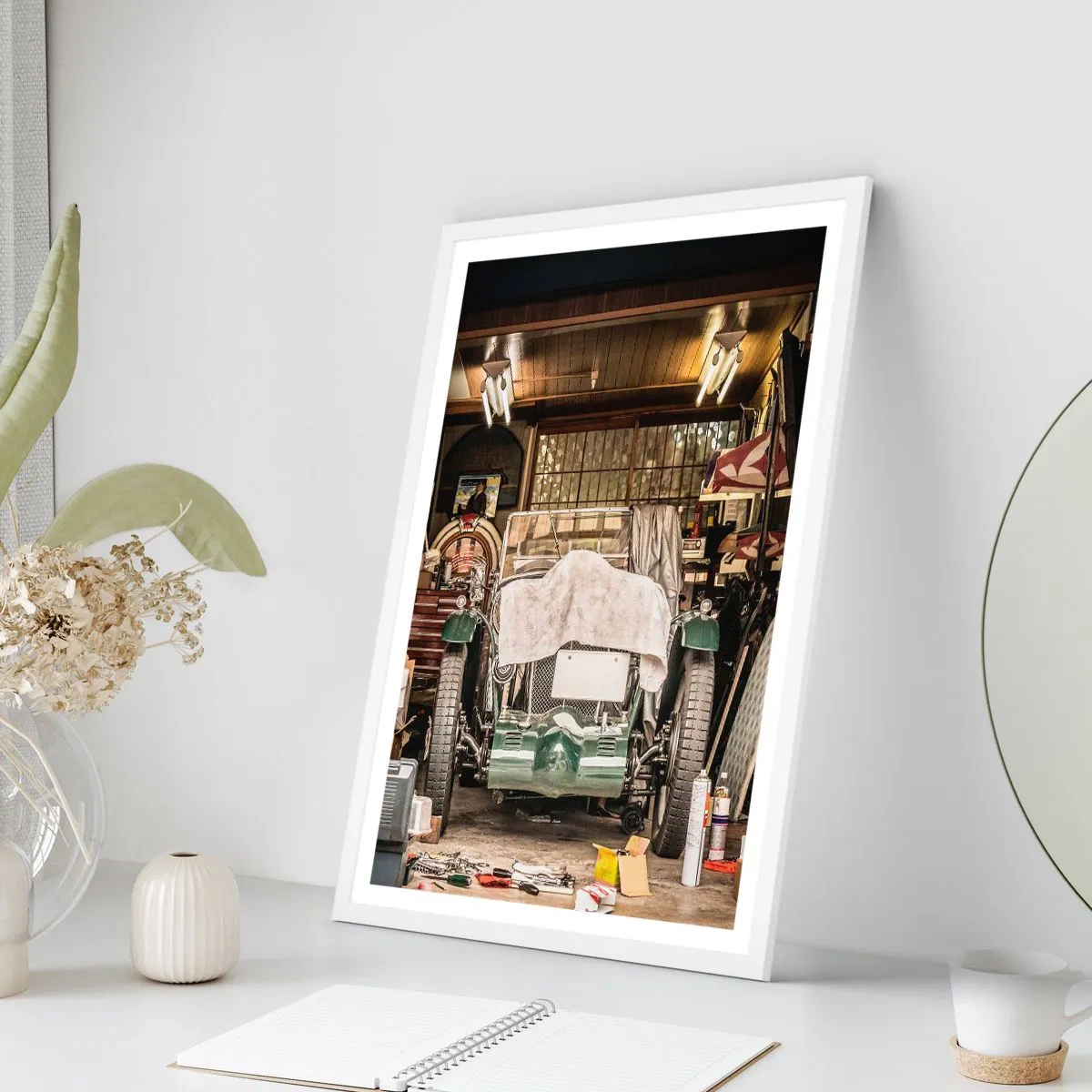 Affisch i vit ram - Tillbaka till det förflutna - 40x50 cm