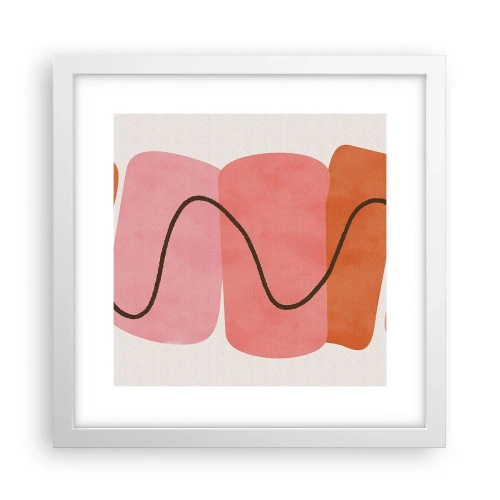 Affisch i vit ram - Formernas mjuka rörelse - 30x30 cm