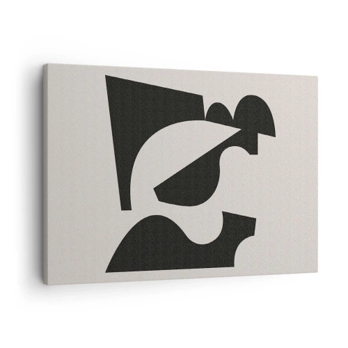 Canvastavla - Bild på duk - Abstrakt geometrisk komposition i svartvitt - 70x50cm - För självmontering - Modern väggdekoration för vardagsrum och sovrum ARTTOR