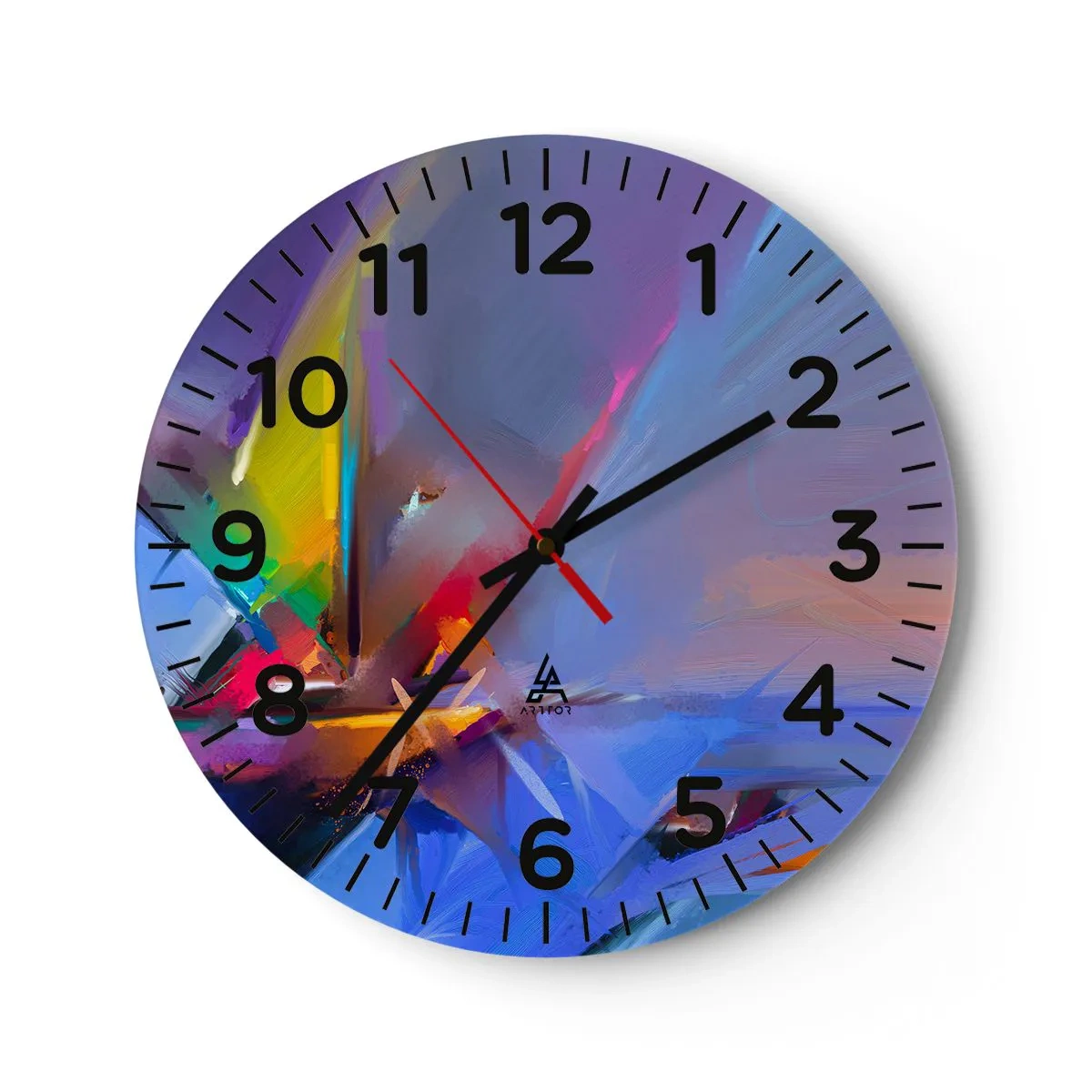 Väggklocka - Klocka på glas - Snabb som en fågel - 30x30 cm