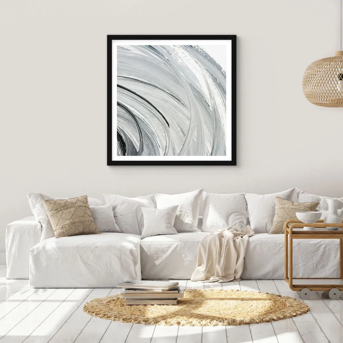 Affisch i svart ram - Orbital komposition - 60x60 cm