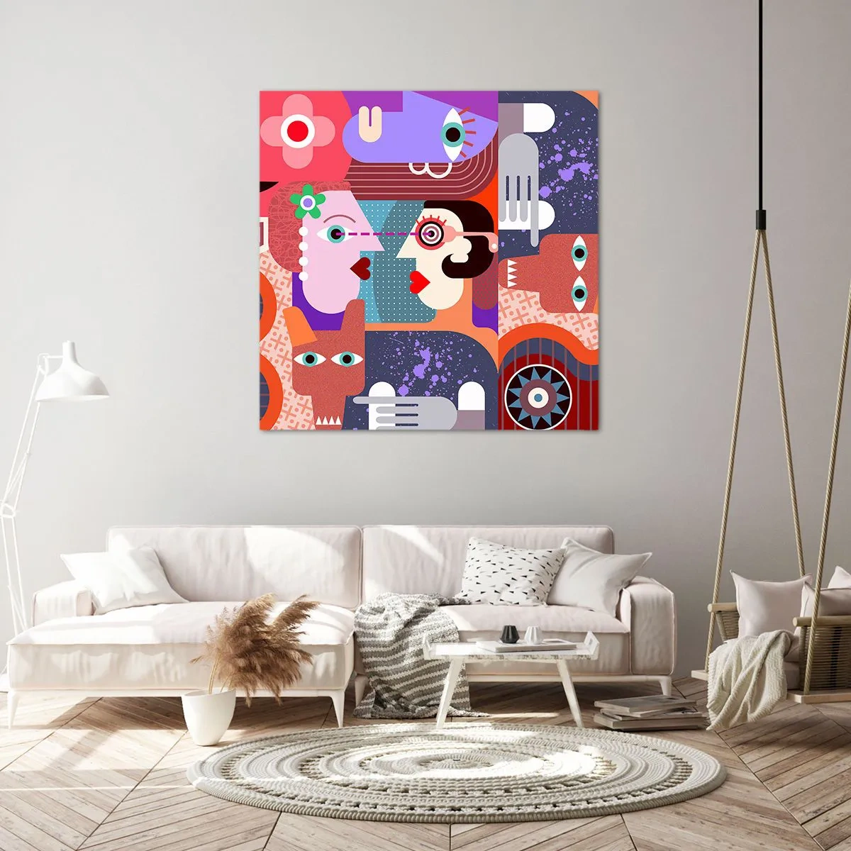 Canvastavla - Bild på duk - Öga mot öga - 50x50 cm