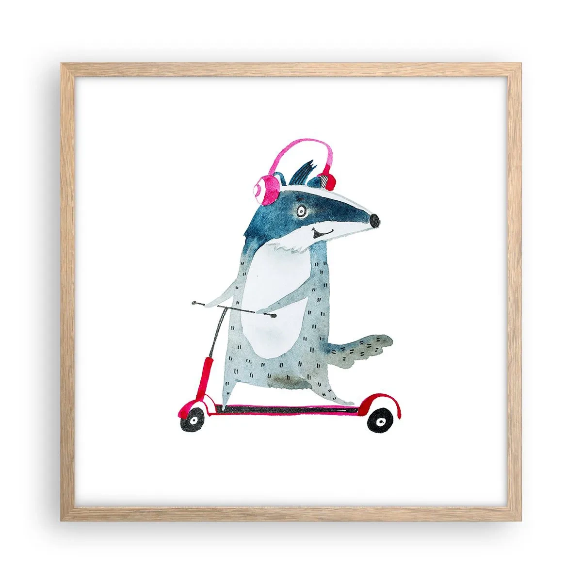 Affisch i ram av ljusek - Grävlingens glädje - 50x50 cm