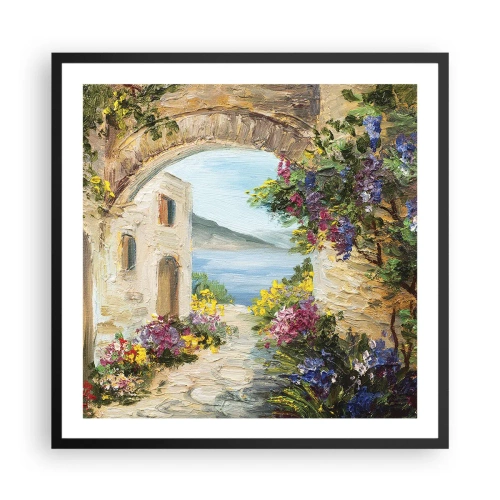 Affisch i svart ram - Kustprovinsens charm - 60x60 cm