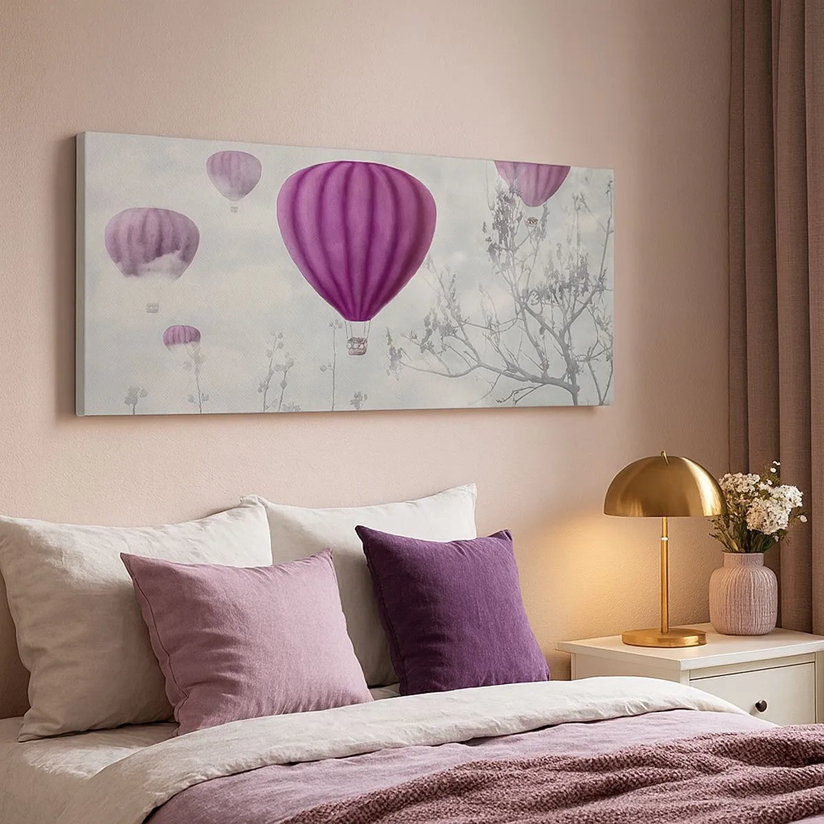 Canvastavla - Bild på duk - Som båtar på himlen - 100x40 cm