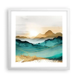 Affisch i vit ram - På gränsen till abstraktion - landskap - 40x40 cm