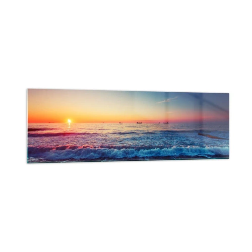 Glastavla - Bild på glas - Vad finns bortom horisonten? - 160x50 cm