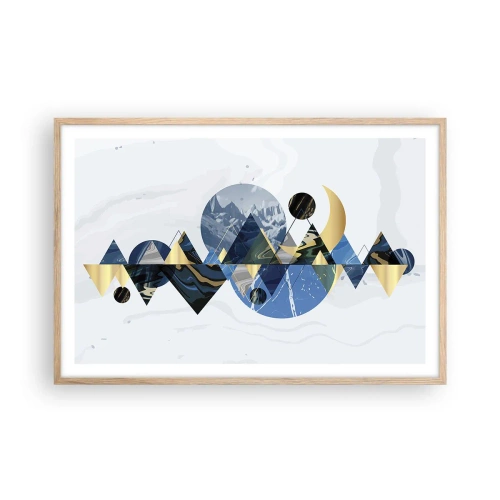 Affisch i ram av ljusek - Geometriskt landskap - 91x61 cm