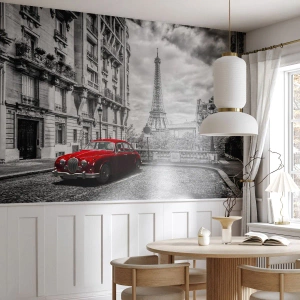 Självhäftande Fototapet Deluxe Sticker - Rovdjuret i staden - Stad, Eiffeltornet, Paris - 400x280 cm