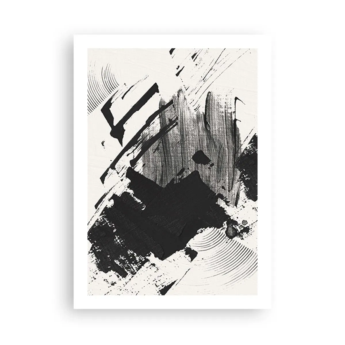 Affisch - Abstraktion - uttrycket av svart - 50x70 cm